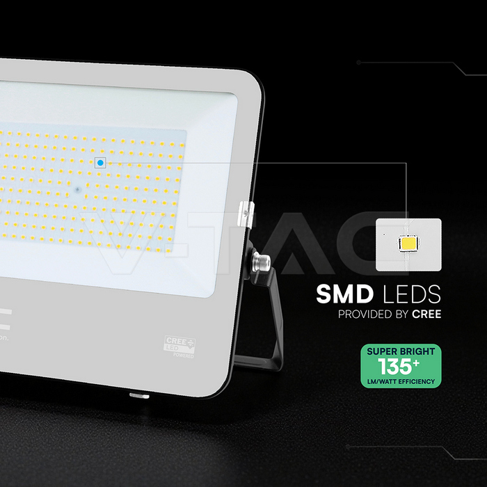 LED Floodlights: 150W LED Floodlight CREE CHIP Black Body Grey Glass ...
