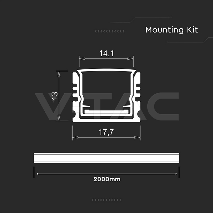 LED Strip Accessories: LED Strip Mounting Kit With Diffuser Floor ...
