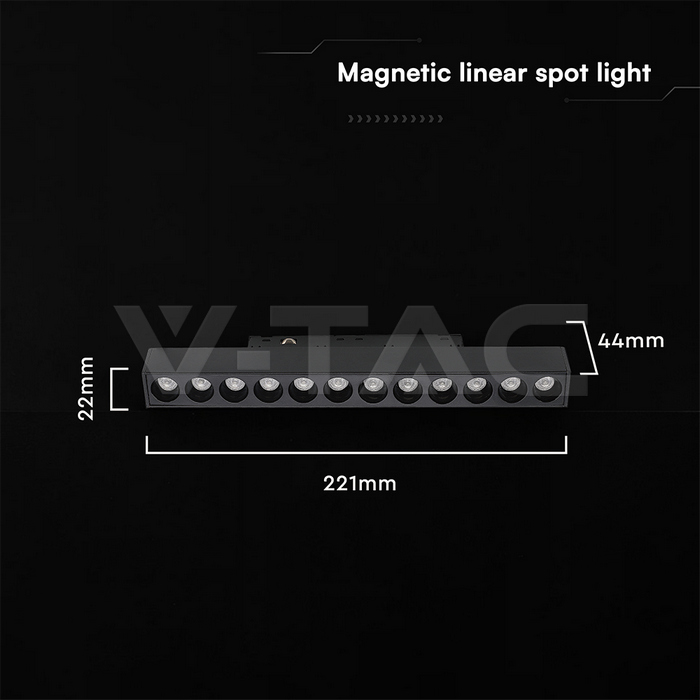 New Products: 10W 48V Magnetic Linear Spot Light Aluminum 6400K Black Body
