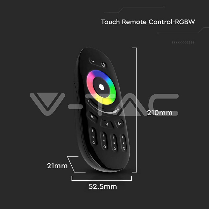 LED Strip Accessories: Touch Remote Control RGB + W-Black