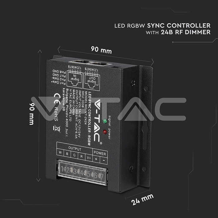 LED Strip Accessories: LED RGBW Sync Controller 24B BF Dimmer