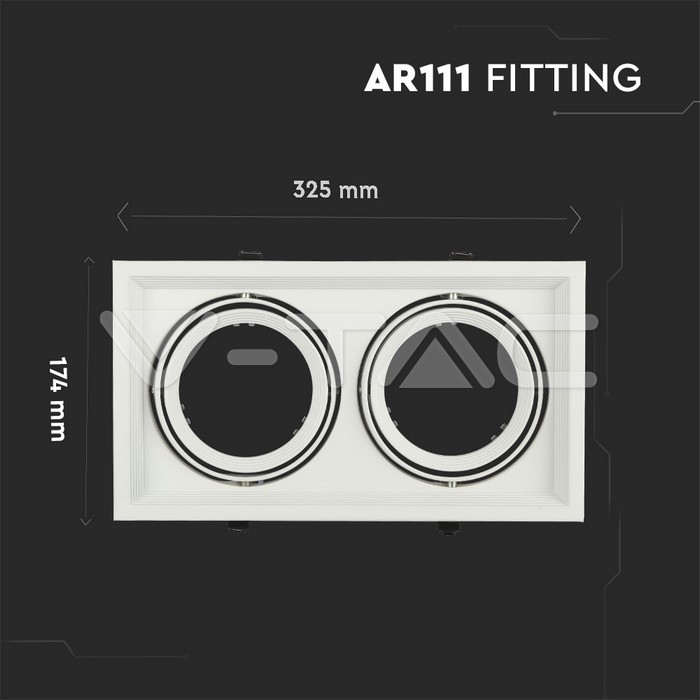 Spotlight Fittings: 2 x AR111 Fitting White
