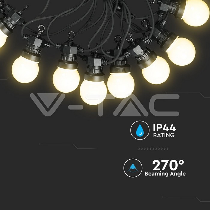 LED Garden lamps: LED String Lights with 10 pcs 0.5W RGB Bulbs, 5m