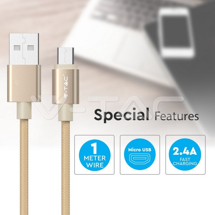 USB cables: 1m. Micro USB Cable Gold Platinum Series