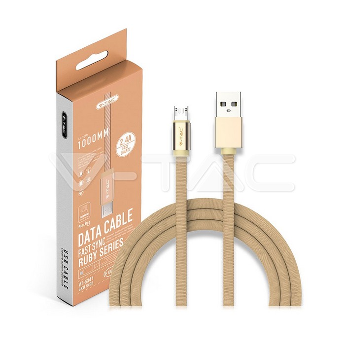 USB cables: 1m. Micro USB Cable Gold Ruby Series